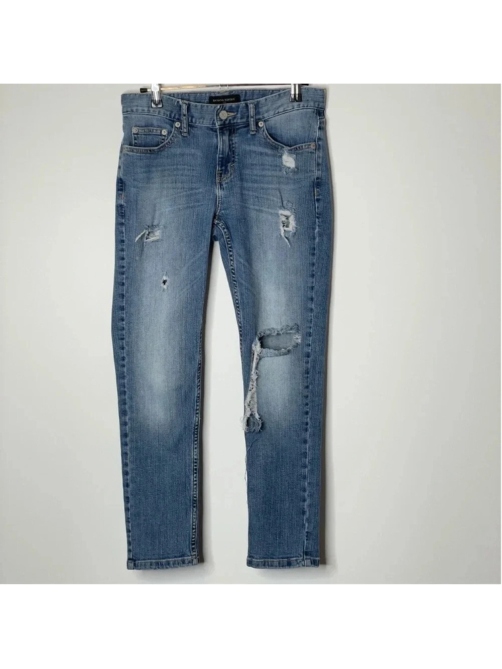 Banana Republic Women's Denim Medium Wash Distressed Boyfriend Jeans Size 25/0